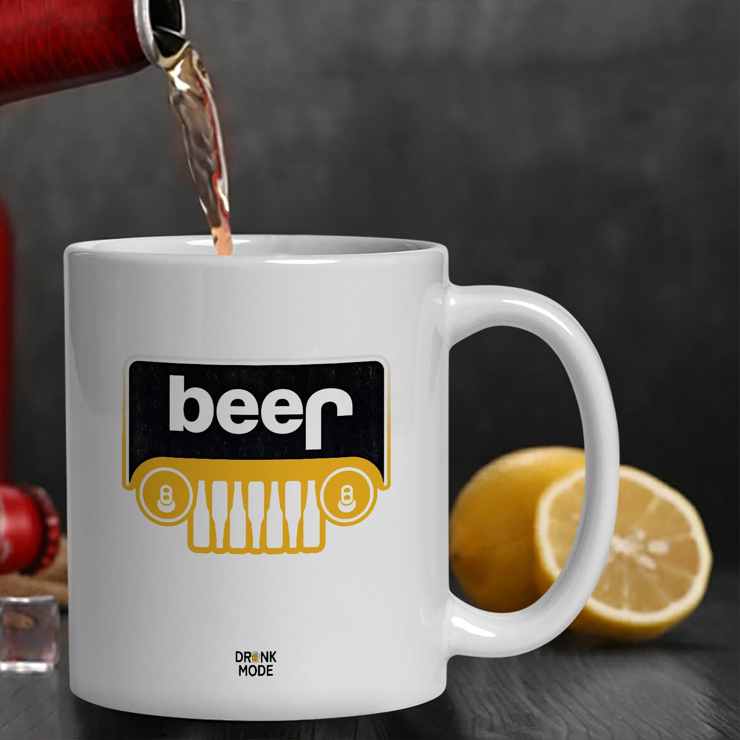 マグカップ ビールイラスト BEER 4WD 車フロントグリル｜ビール好きにおすすめ プレゼントにも最適