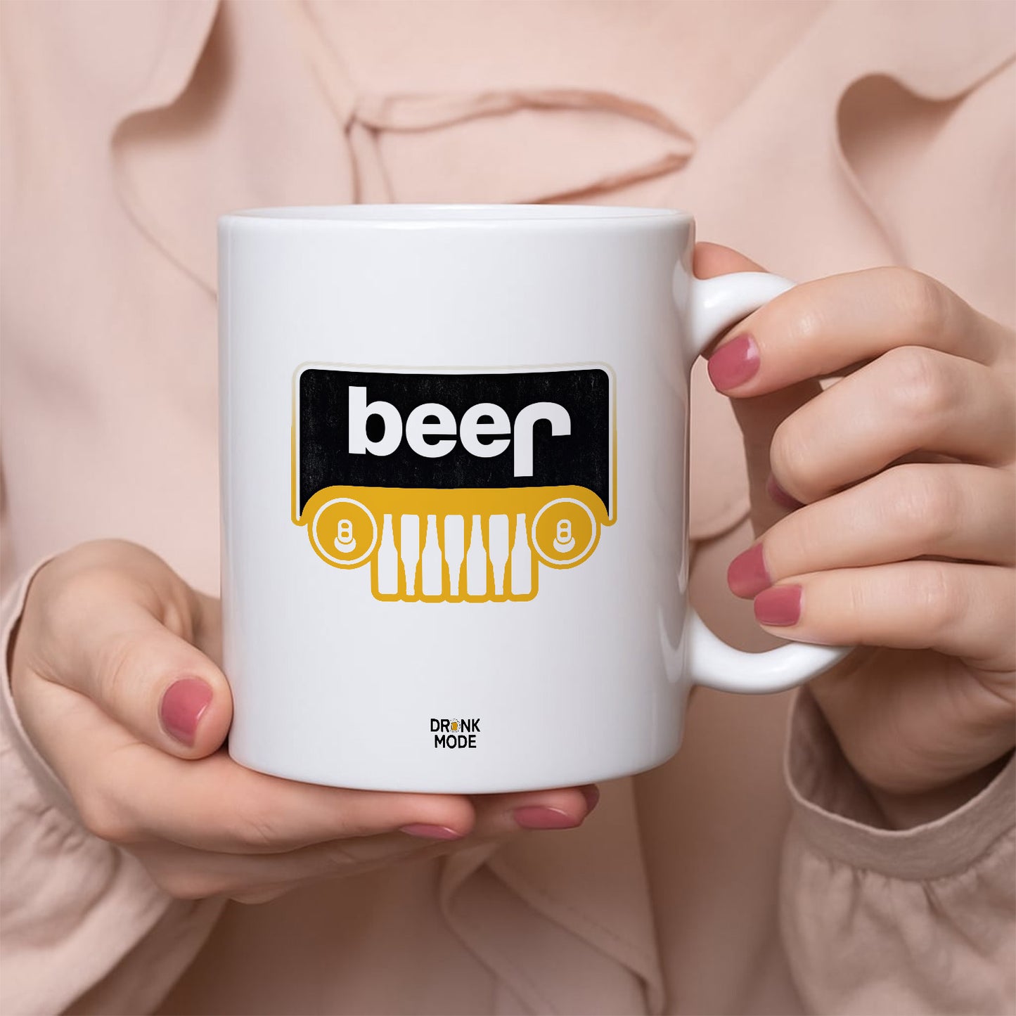マグカップ ビールイラスト BEER 4WD 車フロントグリル｜ビール好きにおすすめ プレゼントにも最適