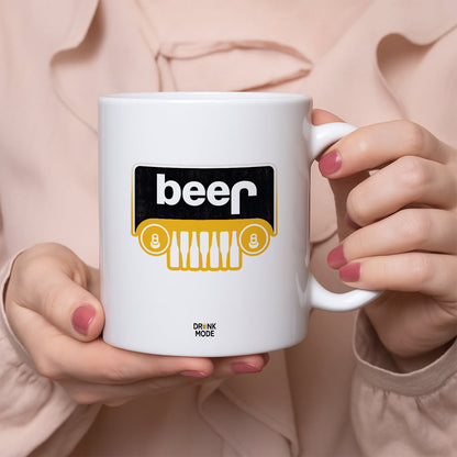 マグカップ ビールイラスト BEER 4WD 車フロントグリル｜ビール好きにおすすめ プレゼントにも最適