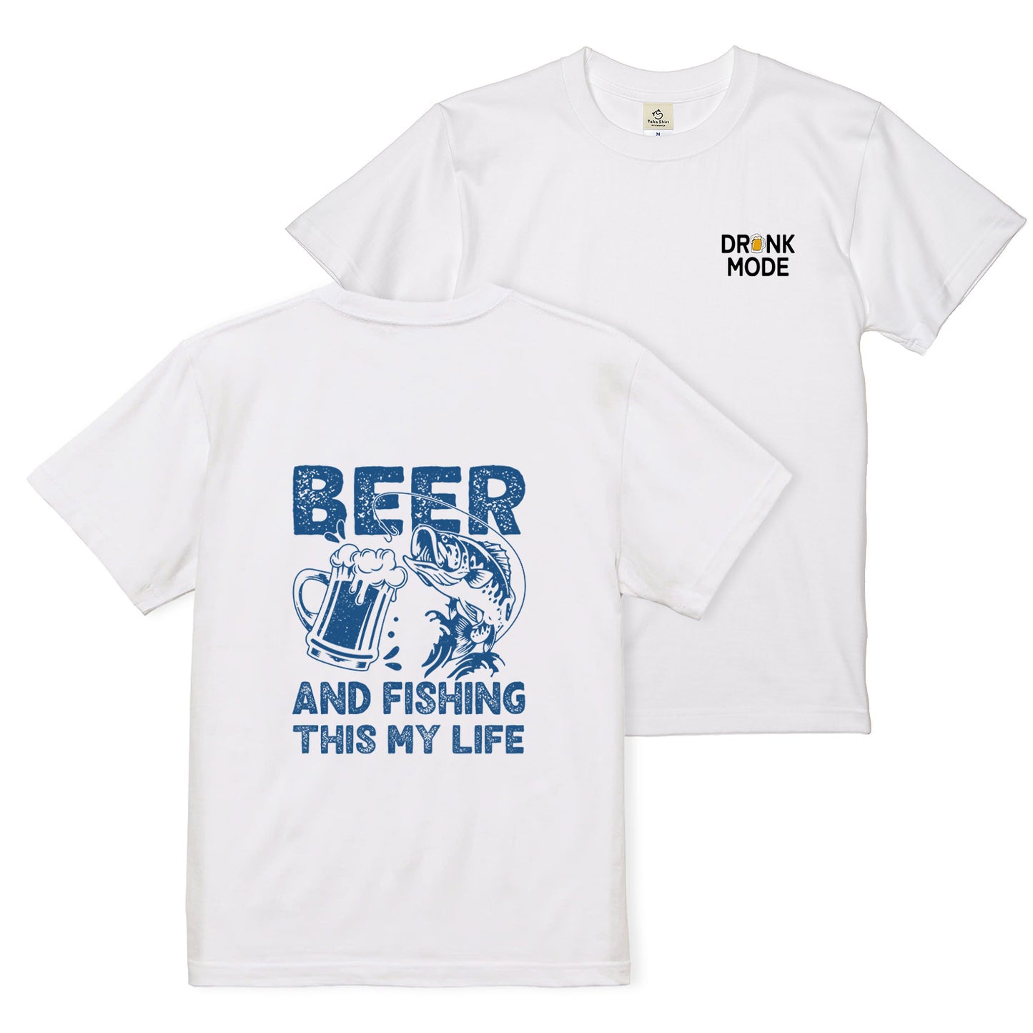 「BEER AND FISHING THIS MY LIFE」ビール＆釣りが好き Tシャツ