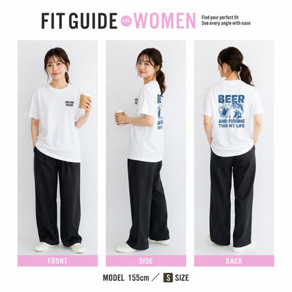 「BEER AND FISHING THIS MY LIFE」ビール＆釣りが好き Tシャツ