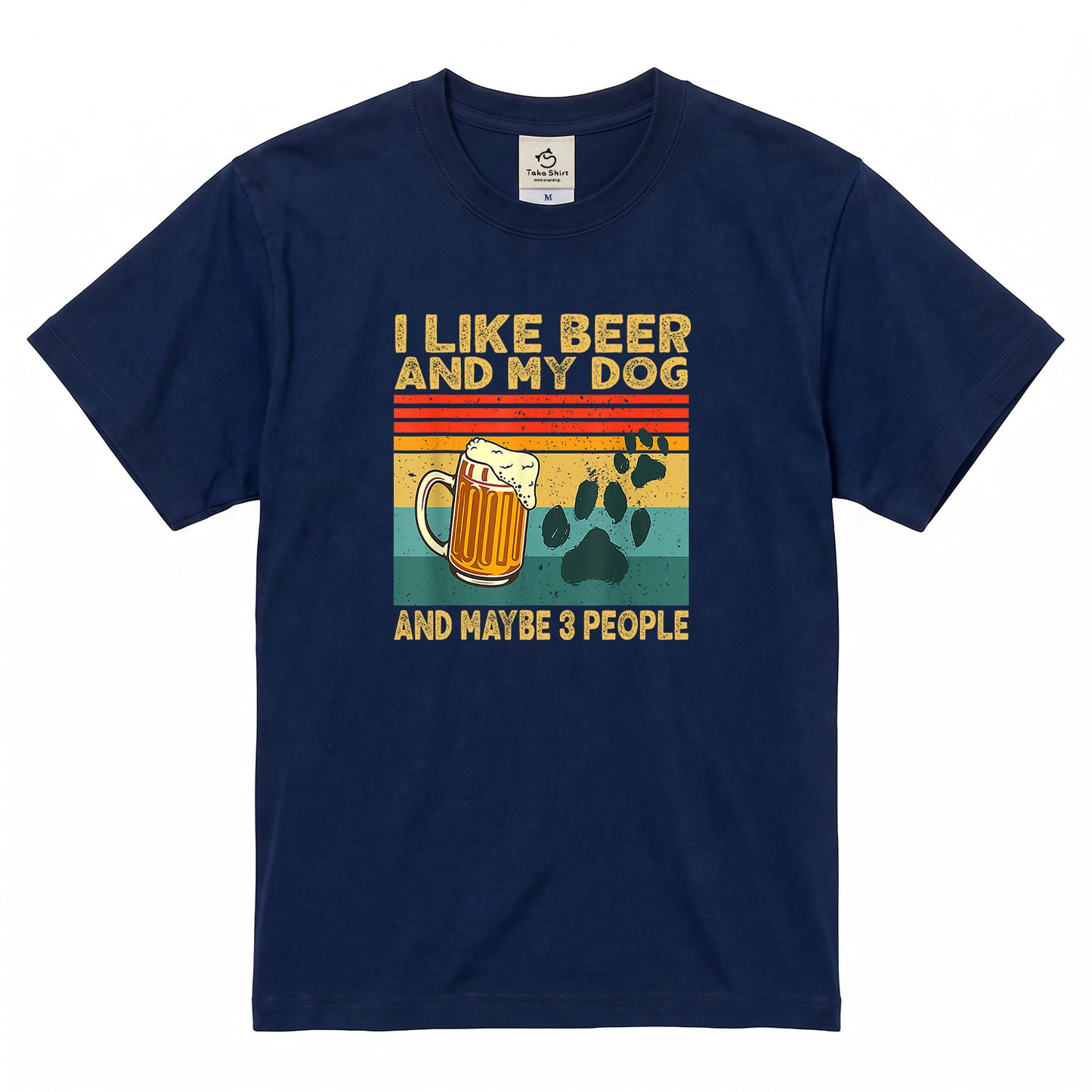 犬とビール好きTシャツ「I LIKE BEER AND MY DOG」 | 飲み会・誕生日プレゼントに