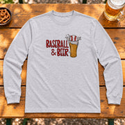 Baseball And Beer 野球とビールデザイン | 長袖Tシャツ | フロントのみプリント