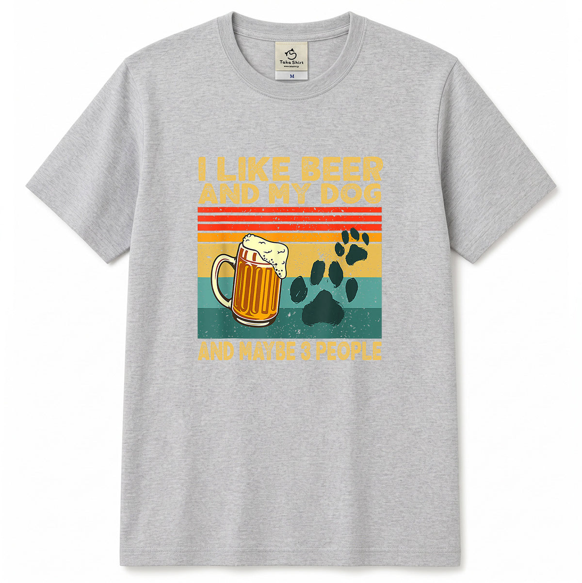 犬とビール好きTシャツ「I LIKE BEER AND MY DOG」 | 飲み会・誕生日プレゼントに
