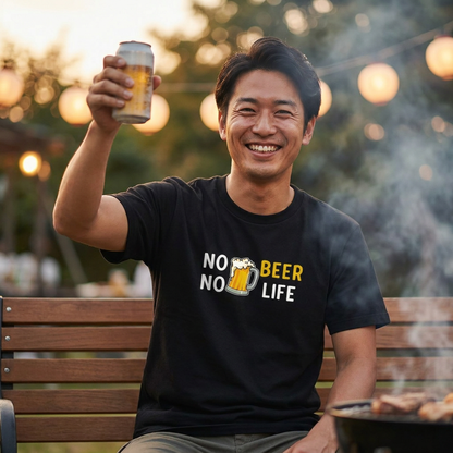 NO BEER NO LIFE｜飲み会でウケる面白Tシャツ【誕生日ギフトに最適】