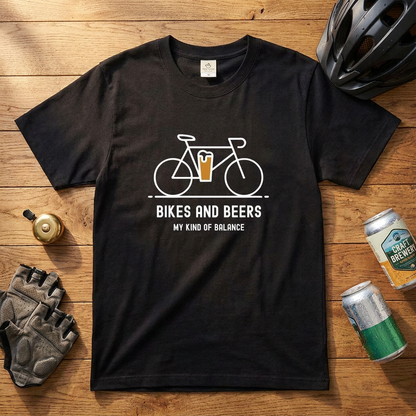 「 BIKES AND BEERS 」誕生日プレゼントにも最適！居酒屋・飲み会で話題の面白tシャツ｜日本酒・ビール・焼酎・ウイスキー好きにおすすめ