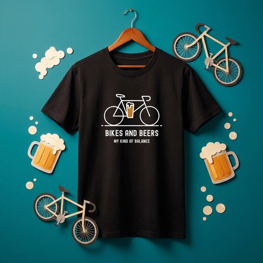「 BIKES AND BEERS 」誕生日プレゼントにも最適！居酒屋・飲み会で話題の面白tシャツ｜日本酒・ビール・焼酎・ウイスキー好きにおすすめ