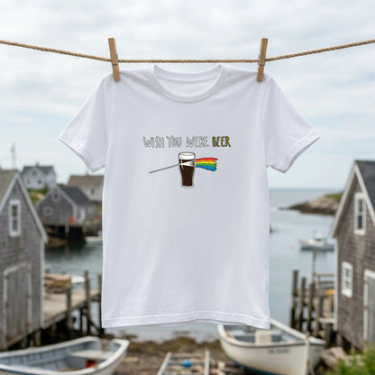 PRISM BEER | 手描き風 レトロ ロックグラフィック ビールグラス カジュアル Tシャツ【おもしろTシャツ・普段着・ストリート・ユニセックス・ギフトに最適】