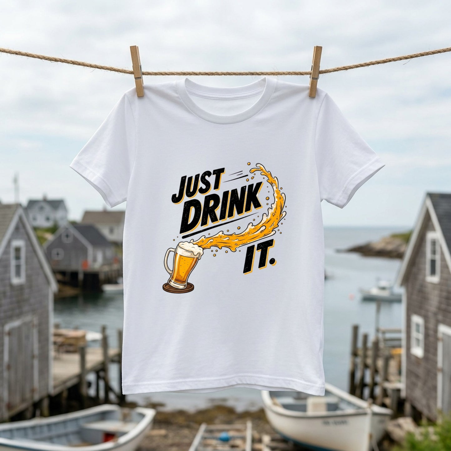JUST DRINK IT | とにかく飲もう！パロディ面白Tシャツ【飲み会・誕生日ギフトに最適】