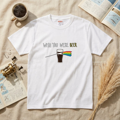 PRISM BEER | 手描き風 レトロ ロックグラフィック ビールグラス カジュアル Tシャツ【おもしろTシャツ・普段着・ストリート・ユニセックス・ギフトに最適】