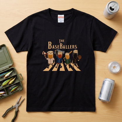 THE BASEBALLERS | 野球ビール アビーロード風パロディ 面白Tシャツ【野球観戦・ビール好き・ギフトに最適】