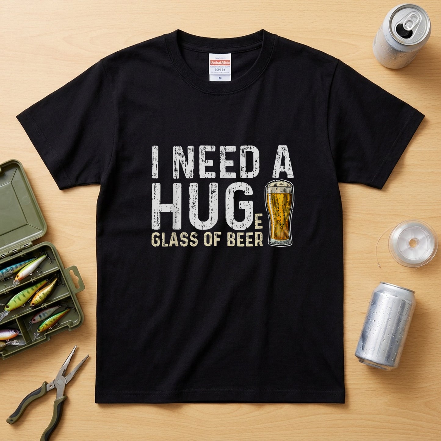 I Need A Huge Glass Of Beer Tシャツ ｜ ビール好き・お酒・おもしろ・英語 ジョークに人気