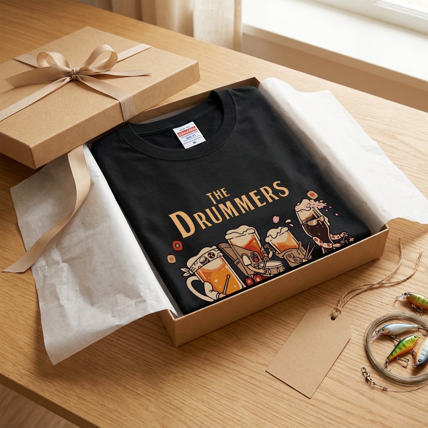 THE DRUMMERS | ビールたちのドラム演奏 横断歩道 面白Tシャツ【ドラム好き・ビール好き・ギフトに最適】