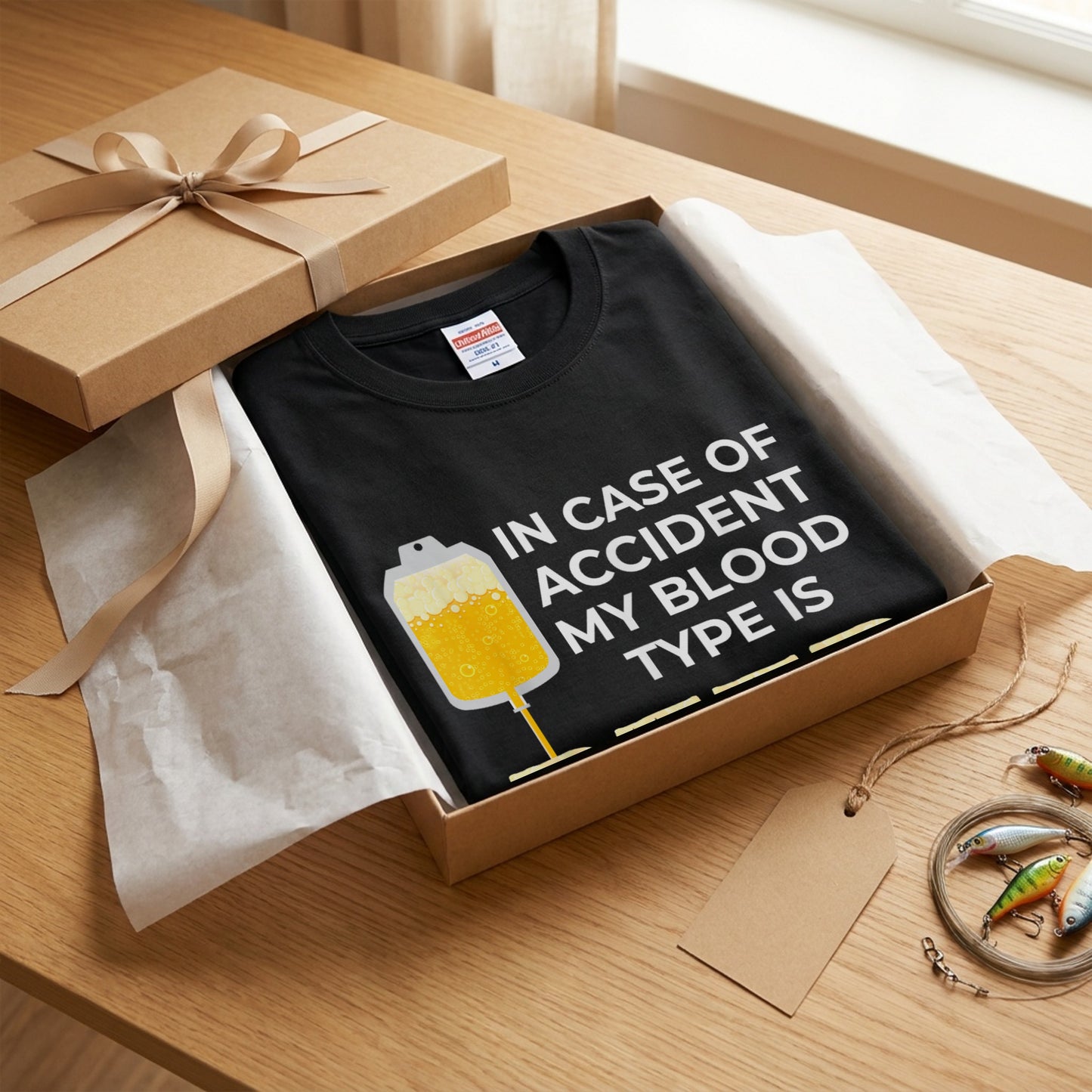 In Case of Accident My Blood Type is Beer Tシャツ ｜ ビール好き・お酒・おもしろ・ジョークに人気