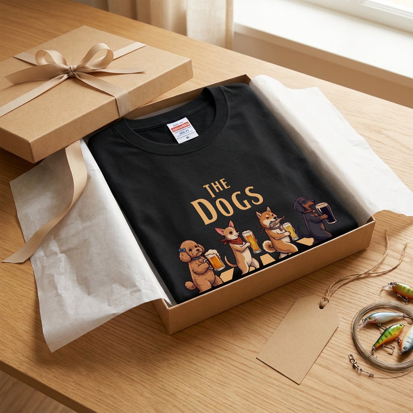 THE DOGS | 柴犬・プードル・チワワ・ダックスの乾杯 横断歩道 面白Tシャツ【愛犬家・ビール好き・ギフトに最適】