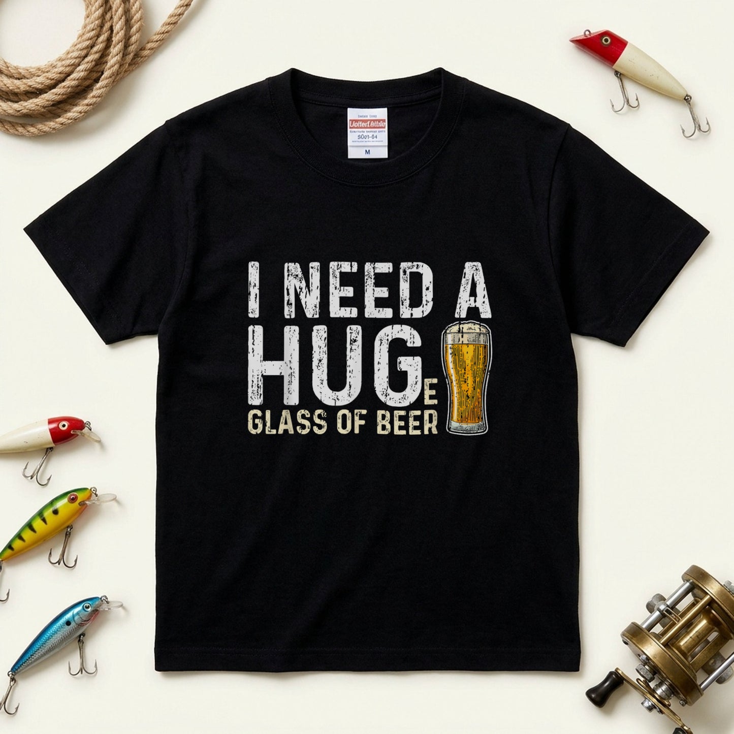 I Need A Huge Glass Of Beer Tシャツ ｜ ビール好き・お酒・おもしろ・英語 ジョークに人気