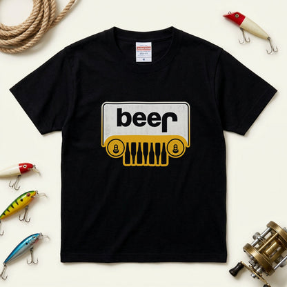BEER 4WD 車フロントグリル Tシャツ ｜ ビール好き・ドライブ・アウトドア・おもしろに人気