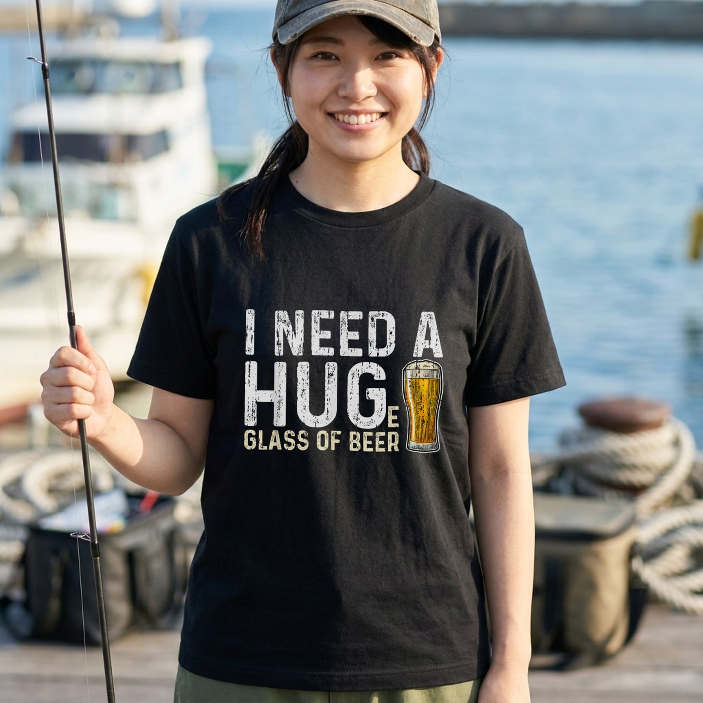 I Need A Huge Glass Of Beer Tシャツ ｜ ビール好き・お酒・おもしろ・英語 ジョークに人気