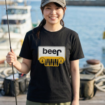 BEER 4WD 車フロントグリル Tシャツ ｜ ビール好き・ドライブ・アウトドア・おもしろに人気