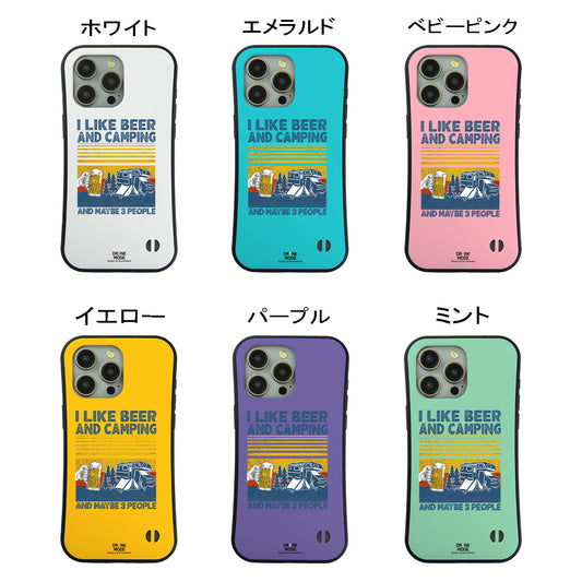 「I LIKE BEER AND CAMPING」iPhoneケース おもしろデザイン|酒好きに人気のDrunkmodeスマホケース|ビール・焼酎・日本酒・ウイスキー好きにおすすめ|プレゼントにも◎