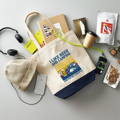 「I LIKE BEER AND CAMPING」トートバッグ｜ビール・ゴルフ好きへのプレゼント | Drunkmode