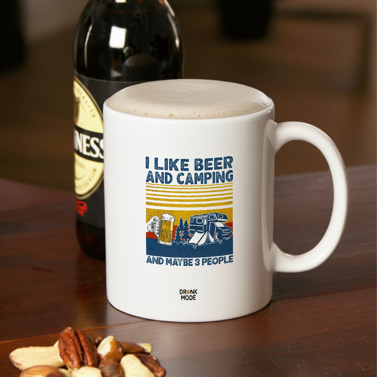 マグカップ ビールイラストI LIKE BEER AND CAMPING｜ビール好きにおすすめ プレゼントにも最適