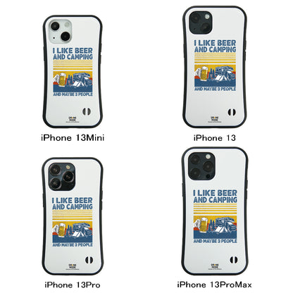 「I LIKE BEER AND CAMPING」iPhoneケース おもしろデザイン｜酒好きに人気のDrunkmodeスマホケース｜ビール・焼酎・日本酒・ウイスキー好きにおすすめ｜プレゼントにも◎