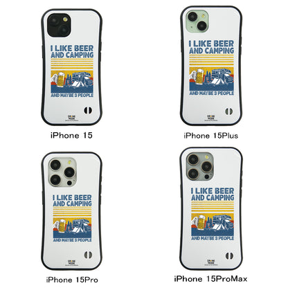 「I LIKE BEER AND CAMPING」iPhoneケース おもしろデザイン｜酒好きに人気のDrunkmodeスマホケース｜ビール・焼酎・日本酒・ウイスキー好きにおすすめ｜プレゼントにも◎