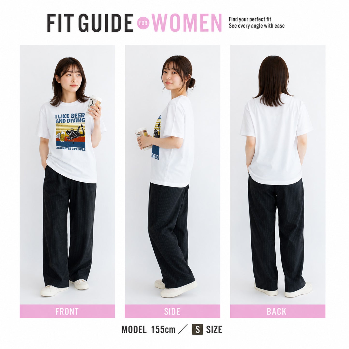 「I LIKE BEER AND DIVING」ビール＆オートバイクが好き Tシャツ (Copy) (Copy)
