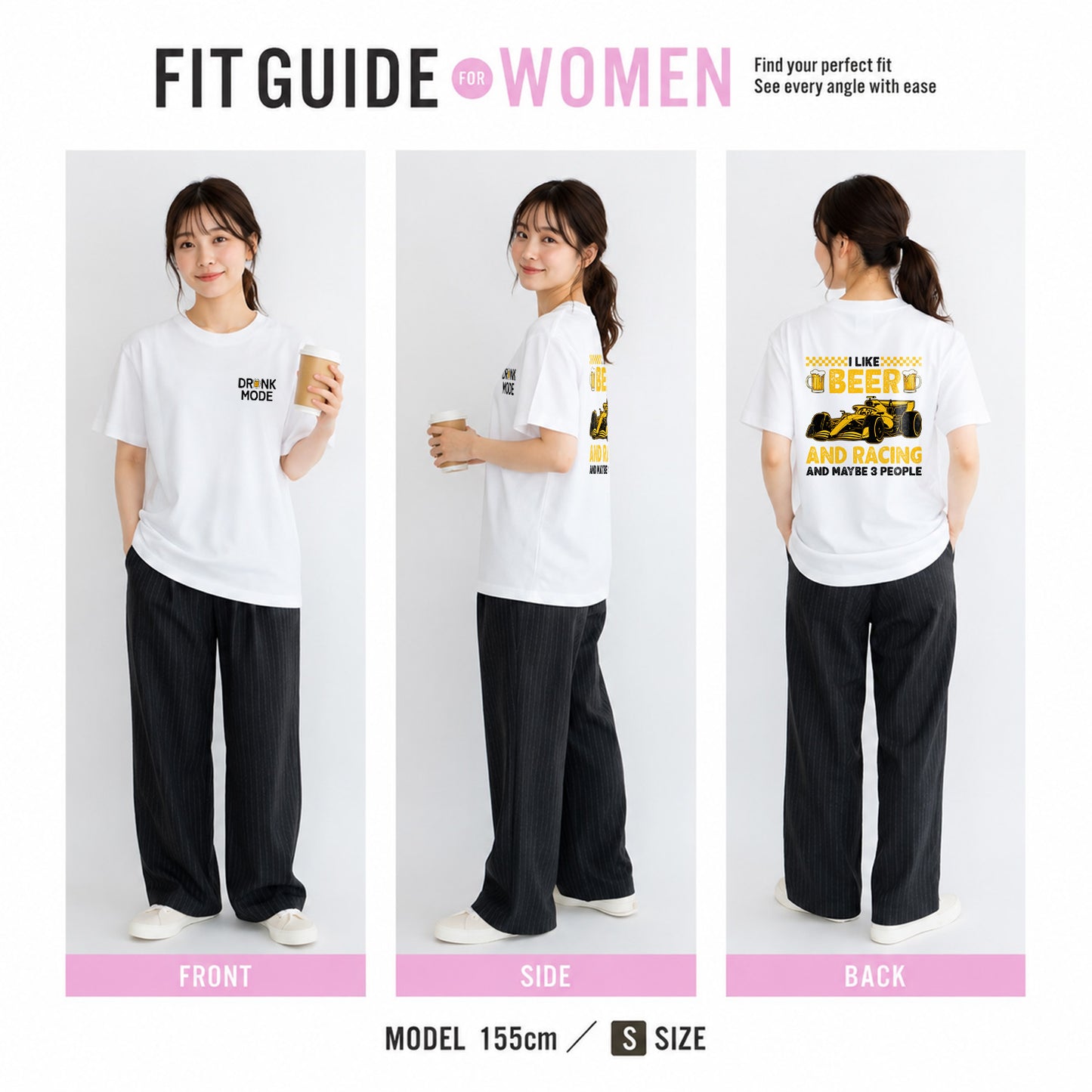 「I LIKE BEER AND RACING」ビール＆オートバイクが好き Tシャツ