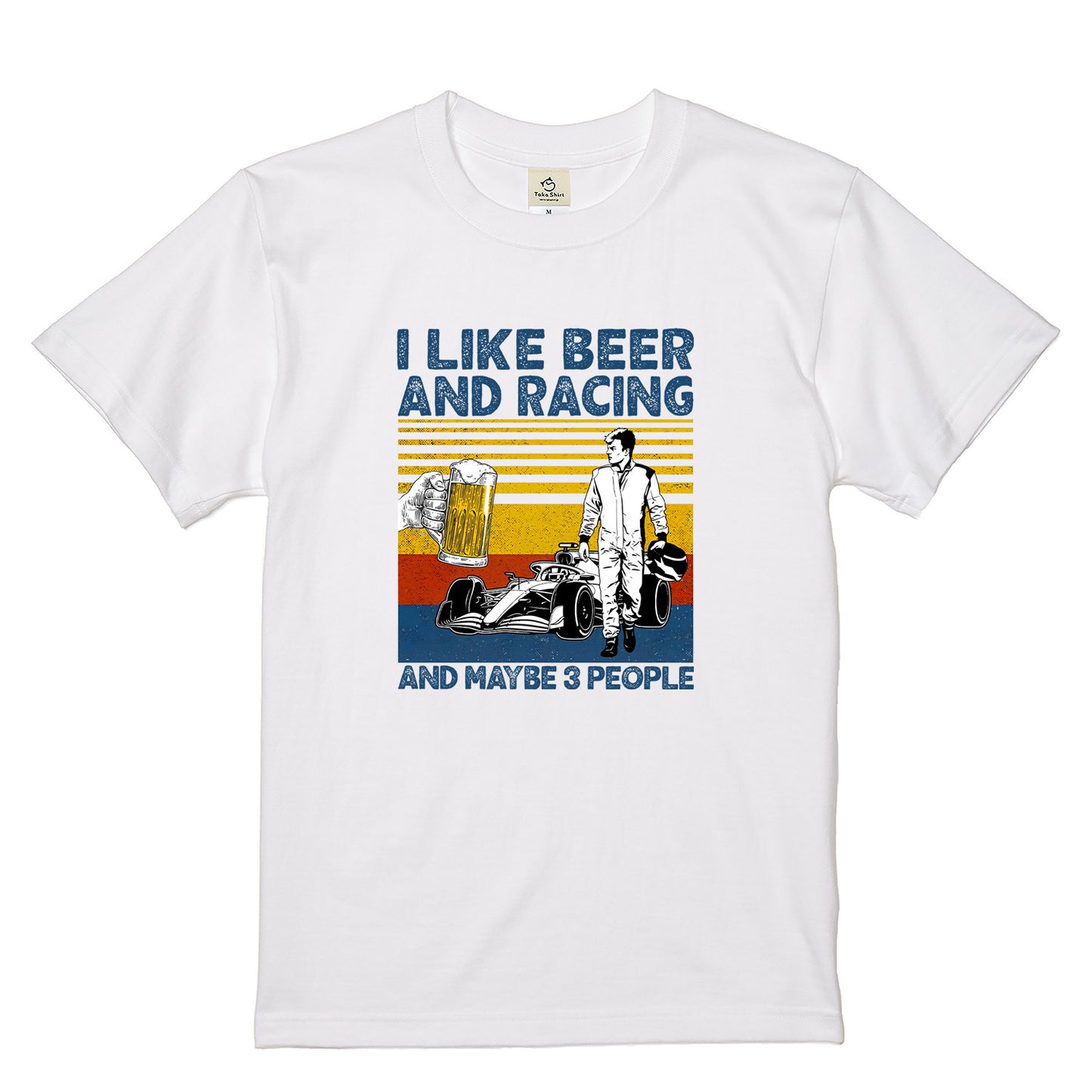 「I LIKE BEER AND RACING」ビール＆オートバイクが好き Tシャツ (Copy)