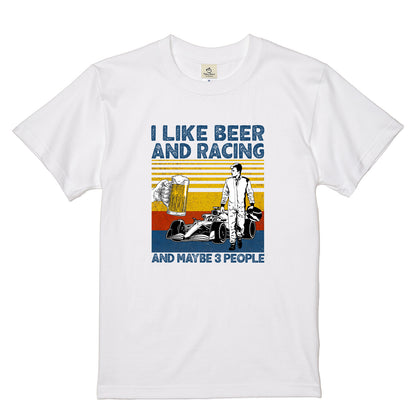 「I LIKE BEER AND RACING」ビール＆オートバイクが好き Tシャツ (Copy)