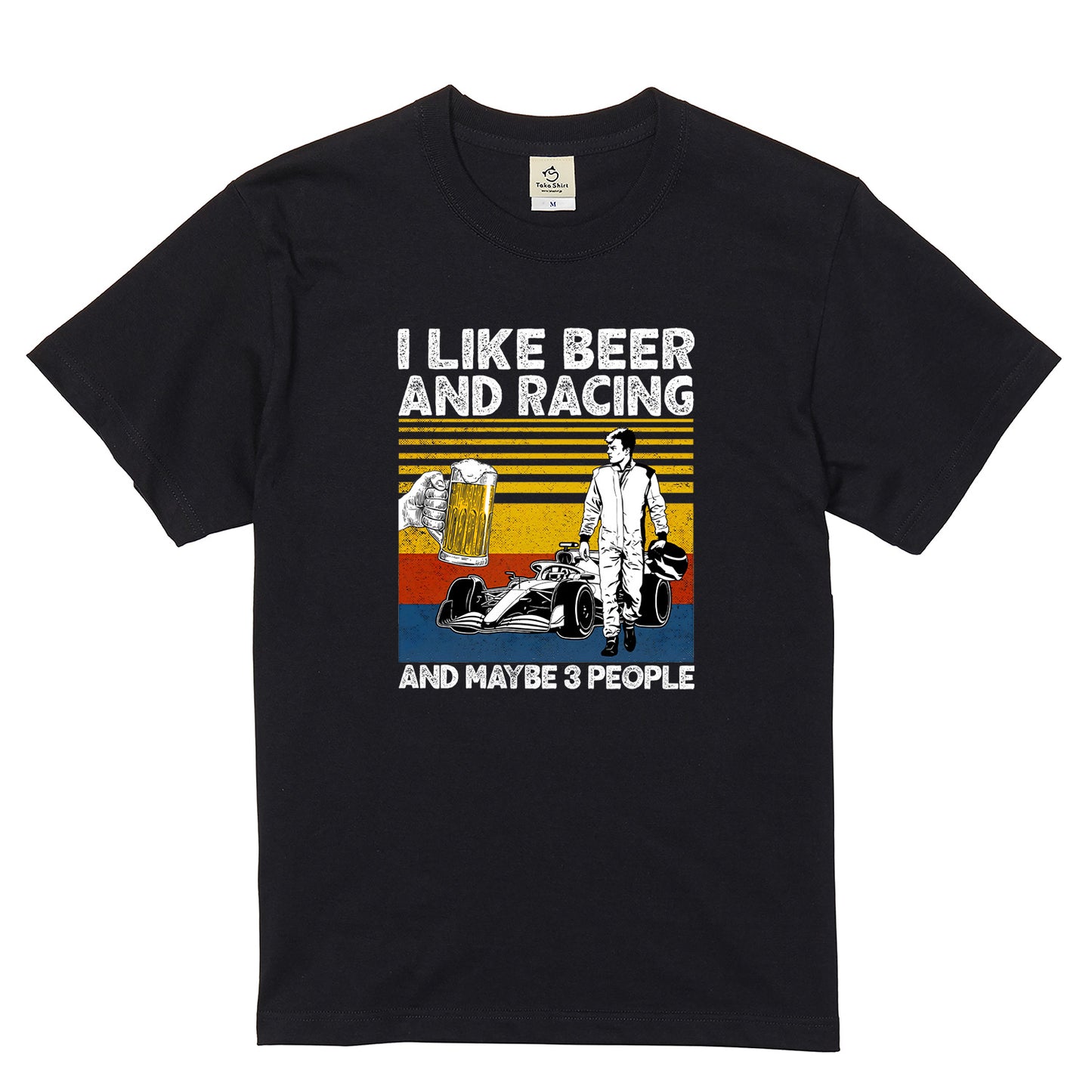 「I LIKE BEER AND RACING」ビール＆オートバイクが好き Tシャツ (Copy)