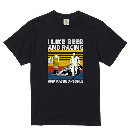 「I LIKE BEER AND RACING」ビール＆オートバイクが好き Tシャツ (Copy)