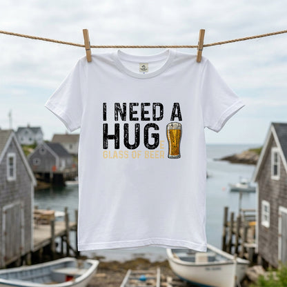 I Need A Huge Glass Of Beer Tシャツ ｜ ビール好き・お酒・おもしろ・英語 ジョークに人気