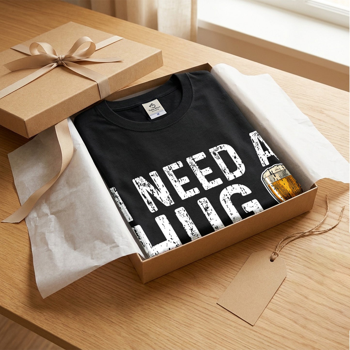 I Need A Huge Glass Of Beer Tシャツ ｜ ビール好き・お酒・おもしろ・英語 ジョークに人気
