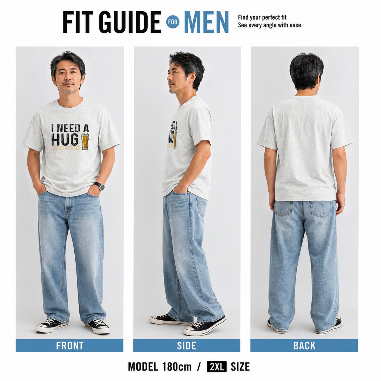 I Need A Huge Glass Of Beer Tシャツ ｜ ビール好き・お酒・おもしろ・英語 ジョークに人気