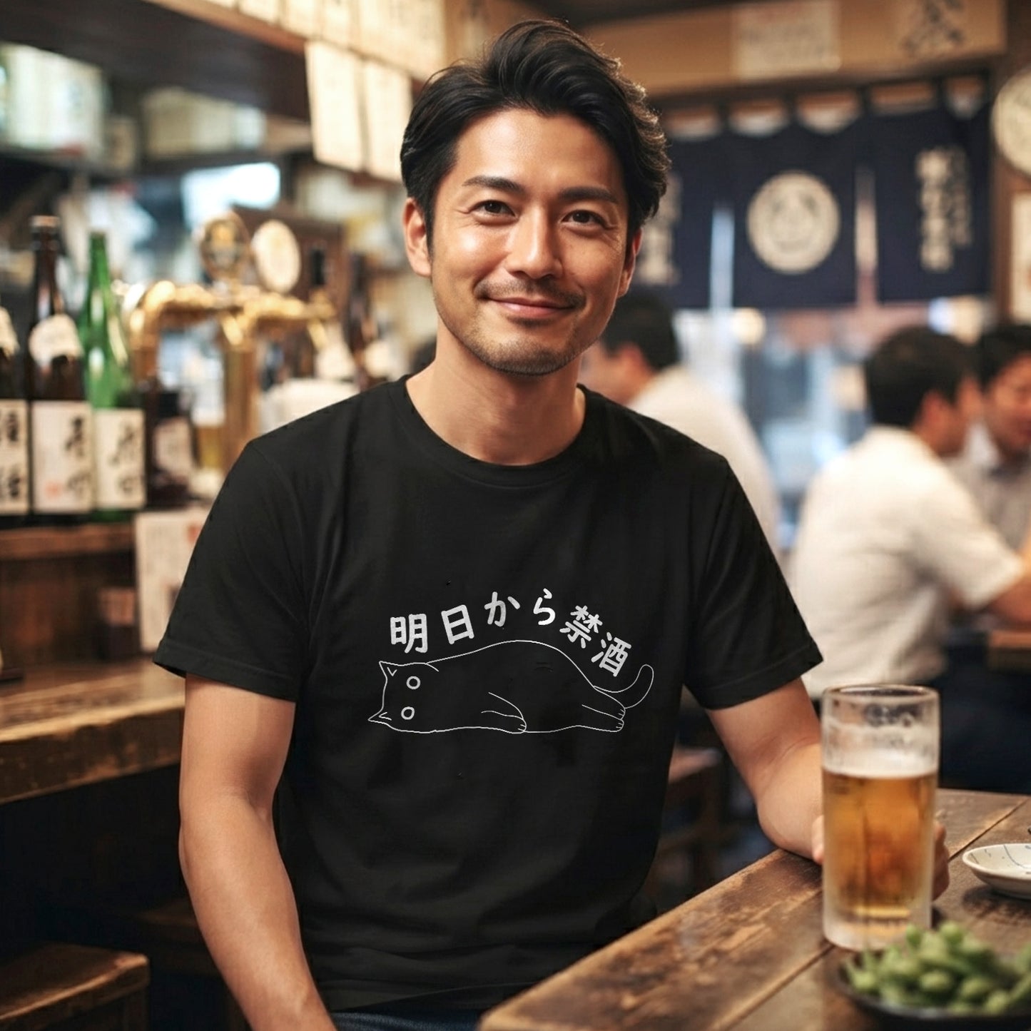 「明日から禁酒」誕生日プレゼントにも最適！居酒屋・飲み会で話題の面白tシャツ｜日本酒・ビール・焼酎・ウイスキー好きにおすすめ