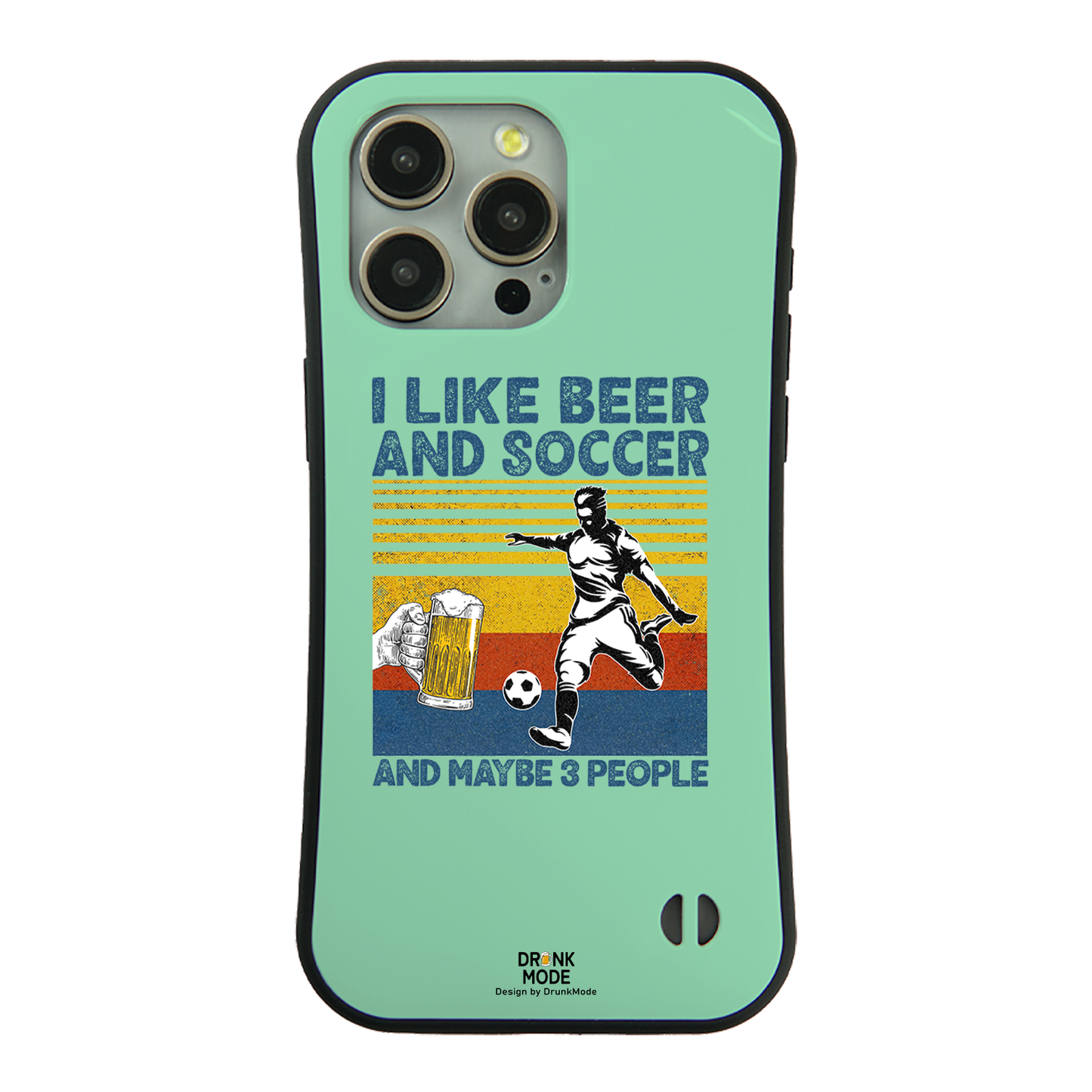 「I LIKE BEER AND SCCOER」iPhoneケース おもしろデザイン｜酒好きに人気のDrunkmodeスマホケース｜ビール・焼酎・日本酒・ウイスキー好きにおすすめ｜プレゼントにも◎