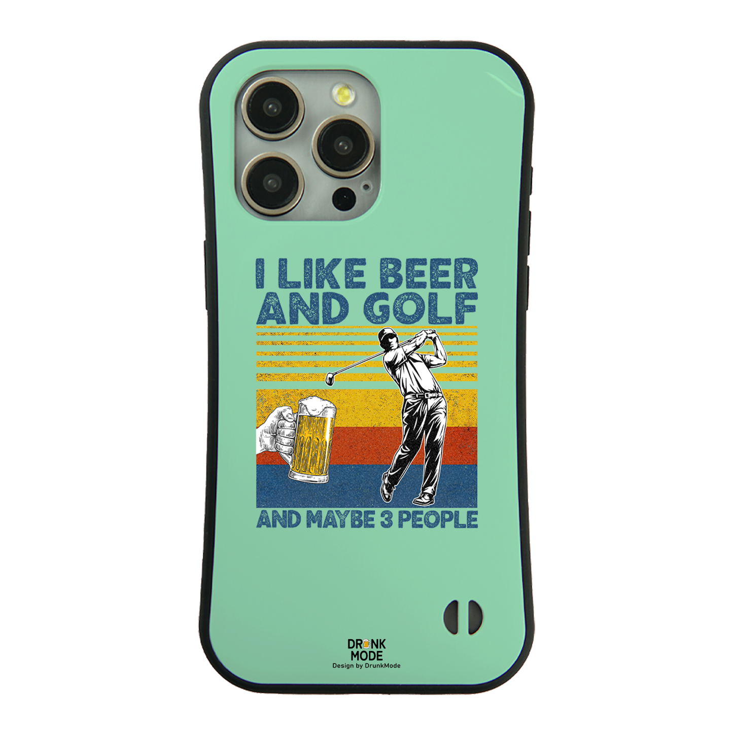 「I LIKE BEER AND GOLF」iPhoneケース おもしろデザイン｜酒好きに人気のDrunkmodeスマホケース｜ビール・焼酎・日本酒・ウイスキー好きにおすすめ｜プレゼントにも◎