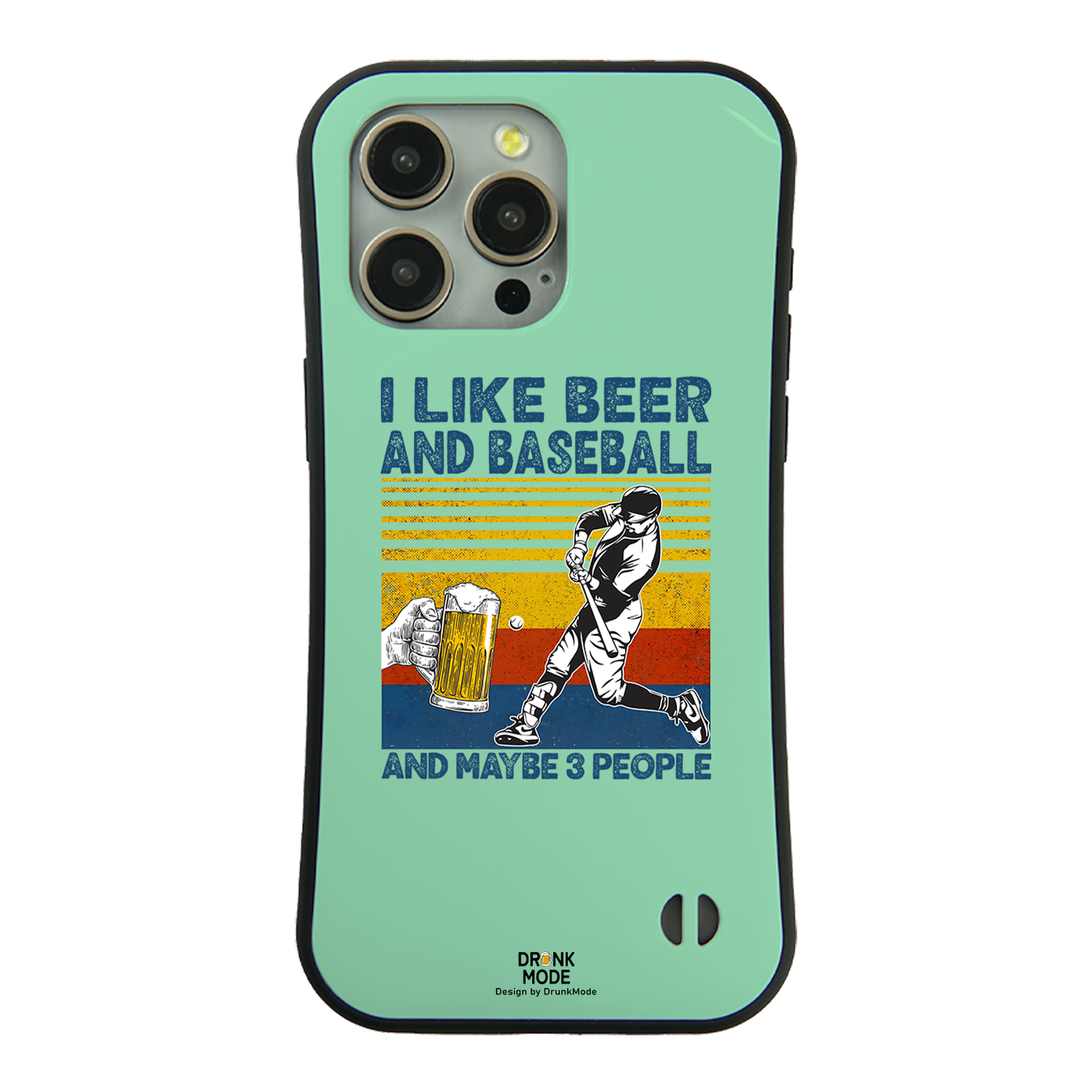 「I LIKE BEER AND BASEBALL」iPhoneケース おもしろデザイン｜酒好きに人気のDrunkmodeスマホケース｜ビール・焼酎・日本酒・ウイスキー好きにおすすめ｜プレゼントにも◎