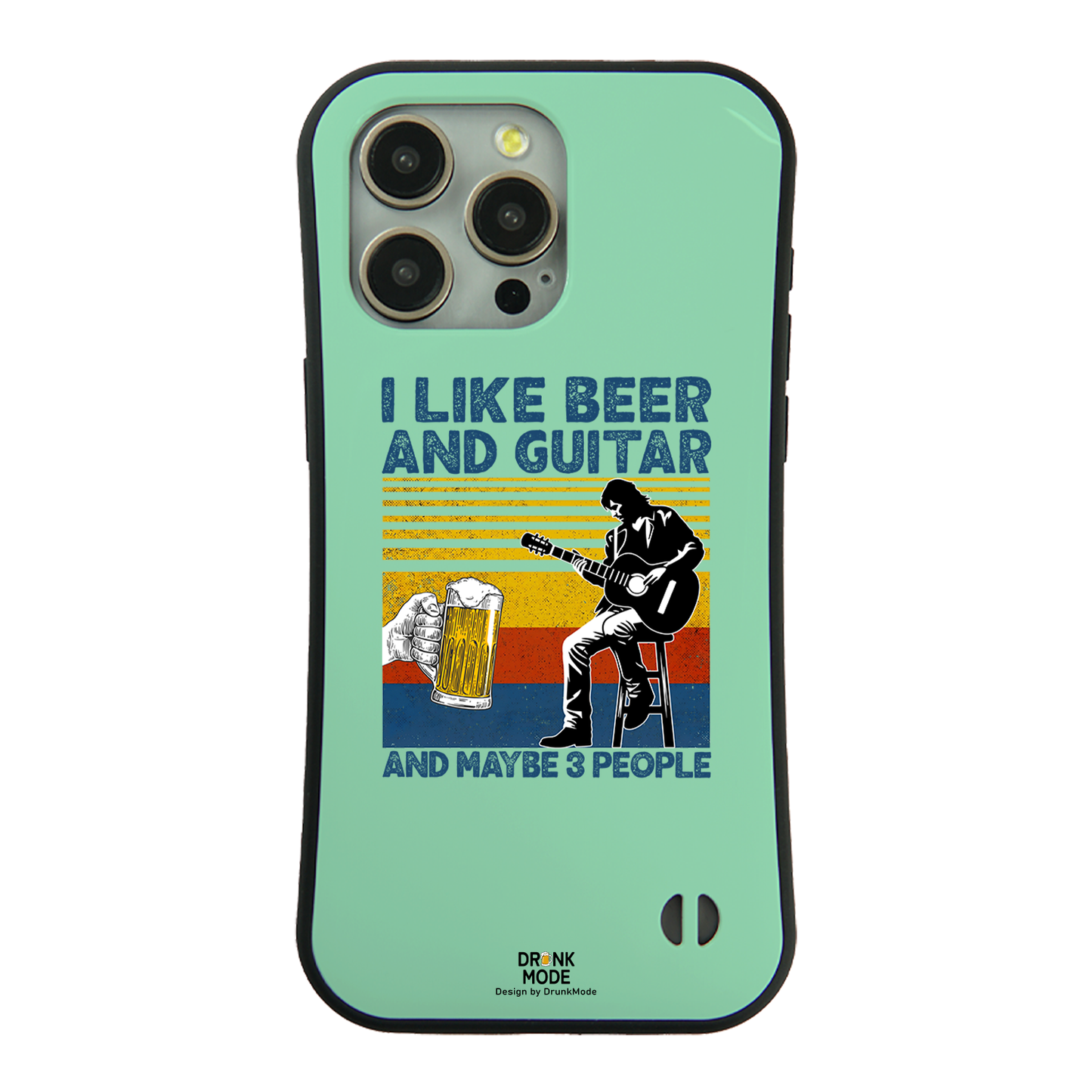 「I LIKE BEER AND GUITAR」iPhoneケース おもしろデザイン｜酒好きに人気のDrunkmodeスマホケース｜ビール・焼酎・日本酒・ウイスキー好きにおすすめ｜プレゼントにも◎