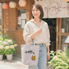 「月曜日金曜日 スティックマン」誕生日プレゼントにも最適！居酒屋・飲み会で話題の面白トートバッグ｜日本酒・ビール・焼酎・ウイスキー好きにおすすめ