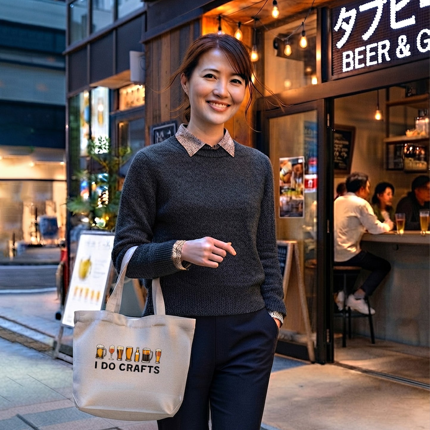 「I DO CRAFTS」誕生日プレゼントにも最適！居酒屋・飲み会で話題の面白トートバッグ｜日本酒・ビール・焼酎・ウイスキー好きにおすすめ
