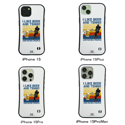「I LIKE BEER AND TENNIS」iPhoneケース おもしろデザイン｜酒好きに人気のDrunkmodeスマホケース｜ビール・焼酎・日本酒・ウイスキー好きにおすすめ｜プレゼントにも◎