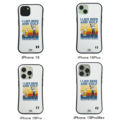 「I LIKE BEER AND GOLF」iPhoneケース おもしろデザイン｜酒好きに人気のDrunkmodeスマホケース｜ビール・焼酎・日本酒・ウイスキー好きにおすすめ｜プレゼントにも◎