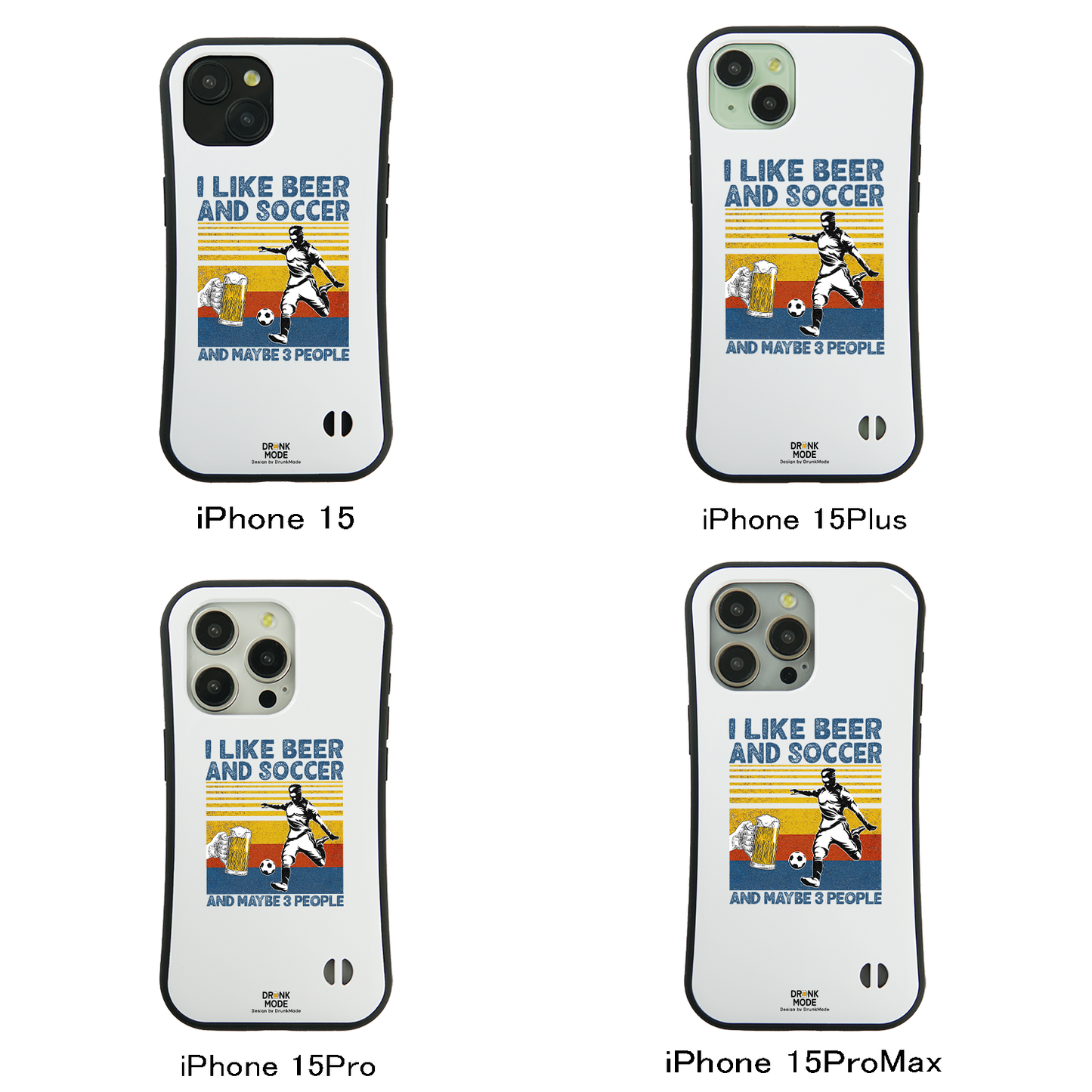 「I LIKE BEER AND SCCOER」iPhoneケース おもしろデザイン｜酒好きに人気のDrunkmodeスマホケース｜ビール・焼酎・日本酒・ウイスキー好きにおすすめ｜プレゼントにも◎