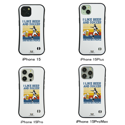 「I LIKE BEER AND SCCOER」iPhoneケース おもしろデザイン｜酒好きに人気のDrunkmodeスマホケース｜ビール・焼酎・日本酒・ウイスキー好きにおすすめ｜プレゼントにも◎