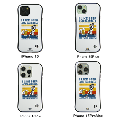 「I LIKE BEER AND BASEBALL」iPhoneケース おもしろデザイン｜酒好きに人気のDrunkmodeスマホケース｜ビール・焼酎・日本酒・ウイスキー好きにおすすめ｜プレゼントにも◎