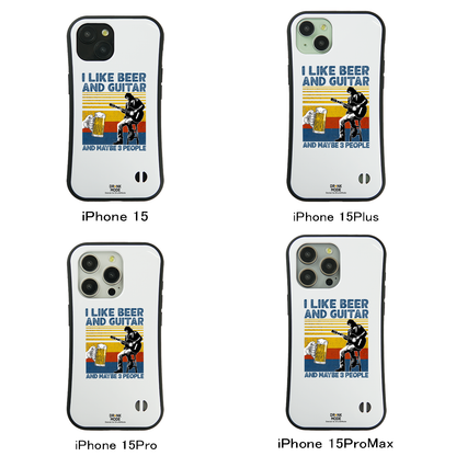 「I LIKE BEER AND GUITAR」iPhoneケース おもしろデザイン｜酒好きに人気のDrunkmodeスマホケース｜ビール・焼酎・日本酒・ウイスキー好きにおすすめ｜プレゼントにも◎